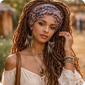4/$15 Bohemian Headwrap and Infinity Scarf Multi Style Boho Festival